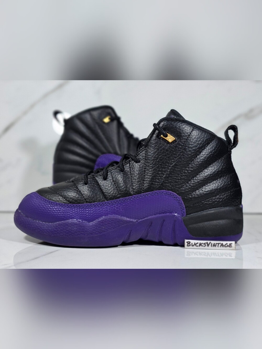 Nike Air Jordan 12 GS Shoes Youth Size 3Y Purple Playoff Kobe Lakers 151186-057